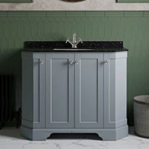 Hudson Reed Old London Storm Grey Vanity Unit & 1th Black Marble Top Basin 1000mm Hudson Reed Old London Storm Grey Vanity Unit & 1th Black Marble Top Basin 1000mm