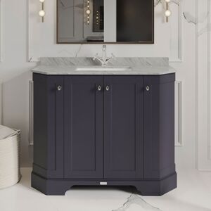 Hudson Reed Old London Freestanding Vanity Unit & 1th Grey Marble Top Basin 1000mm - Blue Hudson Reed Old London Freestanding Vanity Unit & 1th Grey Marble Top Basin 1000mm - Blue