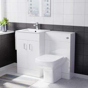 Nes Home White 1000mm Slim Basin Vanity, Wc Unit & Rimless Btw Toilet Nes Home White 1000mm Slim Basin Vanity, Wc Unit & Rimless Btw Toilet