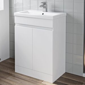 Affine 600mm Freestanding Vanity Unit Basin Sink Bathroom Storage Cabinet Gloss White Affine 600mm Freestanding Vanity Unit Basin Sink Bathroom Storage Cabinet Gloss White