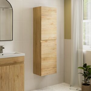 Affine 1200mm Wall Mounted Tall Bathroom Cabinet Unit Storage Furniture Soft Close Oak Affine 1200mm Wall Mounted Tall Bathroom Cabinet Unit Storage Furniture Soft Close Oak