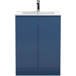 Hudson Reed Urban Floor Standing 2-Door Vanity Unit Basin 2 Satin Blue 600mm Hudson Reed Urban Floor Standing 2-Door Vanity Unit Basin 2 Satin Blue 600mm