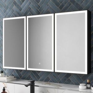 Artis Led Black Aluminium Mirror Cabinet Demister Pad Shaver Socket 1200x700mm Artis Led Black Aluminium Mirror Cabinet Demister Pad Shaver Socket 1200x700mm