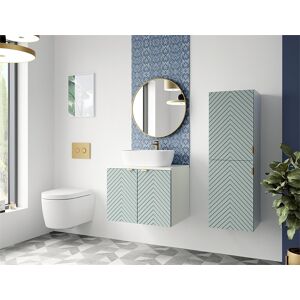 Impact Furniture Bathroom Cabinet Set 600mm Vanity Unit Sink Basin Tall White Worktop Green Cara Impact Furniture Bathroom Cabinet Set 600mm Vanity Unit Sink Basin Tall White Worktop Green Cara