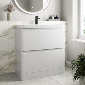 Affine Bathroom Cloakroom Vanity Unit Wash 800 Basin Base Cabinet Drawers Storage White Affine Bathroom Cloakroom Vanity Unit Wash 800 Basin Base Cabinet Drawers Storage White