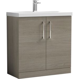 Nuie Arno Floor Standing 2-Door Vanity Unit & Basin-3 800mm Solace Oak Woodgrain Nuie Arno Floor Standing 2-Door Vanity Unit & Basin-3 800mm Solace Oak Woodgrain