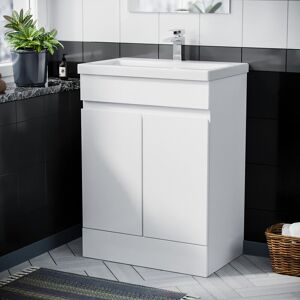 Nes Home White 600mm Pvc Freestanding Bathroom Basin Vanity Unit Nes Home White 600mm Pvc Freestanding Bathroom Basin Vanity Unit