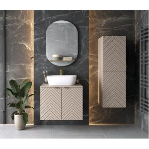 Impact Furniture Bathroom Cabinet Set Wall 60cm Vanity Countertop Sink Tall Unit Cashmere Cara Impact Furniture Bathroom Cabinet Set Wall 60cm Vanity Countertop Sink Tall Unit Cashmere Cara