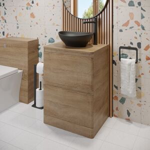 Affine 600mm Bathroom Countertop Vanity Unit Oval Basin Freestanding Soft Close Oak Affine 600mm Bathroom Countertop Vanity Unit Oval Basin Freestanding Soft Close Oak