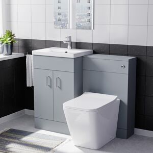 Nes Home Matte Grey 1000mm Freestanding Vanity Wc Unit & Square Btw Toilet Nes Home Matte Grey 1000mm Freestanding Vanity Wc Unit & Square Btw Toilet