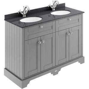 Hudson Reed Old London Floor Standing Vanity Unit With Double Basin 1200mm Storm Grey/black Hudson Reed Old London Floor Standing Vanity Unit With Double Basin 1200mm Storm Grey/black