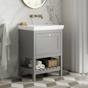 Hudson Reed Bexley Floor Standing Vanity Unit & 0th Basin 600mm Wide - Cool Grey Hudson Reed Bexley Floor Standing Vanity Unit & 0th Basin 600mm Wide - Cool Grey
