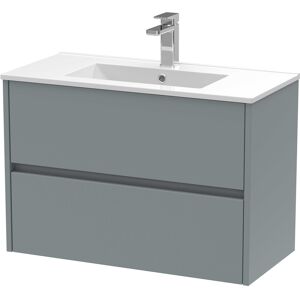 Nuie Havana Wall Hung 2-Drawer Vanity Unit With Basin 2 800mm Wide - Coastal Grey Nuie Havana Wall Hung 2-Drawer Vanity Unit With Basin 2 800mm Wide - Coastal Grey
