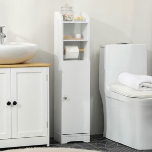 Bathroom Storage Unit Freestanding With Adjustable Shelf, White Kleankin Bathroom Storage Unit Freestanding With Adjustable Shelf, White Kleankin