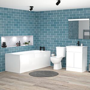 Nes Home 1700mm Round Bath 600mm Freestanding Basin Vanity Close Coupled Toilet Nes Home 1700mm Round Bath 600mm Freestanding Basin Vanity Close Coupled Toilet