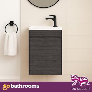 Go Bathrooms Dark Oak Cloakroom Vanity Unit With Basin Wall Mounted Soft Close Door 550mm Go Bathrooms Dark Oak Cloakroom Vanity Unit With Basin Wall Mounted Soft Close Door 550mm