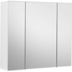 Vasagle Bbk22wt Bathroom Wall Cabinet With Mirror, 3 Door Storage Unit, 60 X 15 Vasagle Bbk22wt Bathroom Wall Cabinet With Mirror, 3 Door Storage Unit, 60 X 15