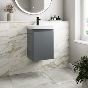 Regis Bathroom Cloakroom Vanity Unit Wash Basin Cabinet Cupboard Storage Grey 400mm Regis Bathroom Cloakroom Vanity Unit Wash Basin Cabinet Cupboard Storage Grey 400mm