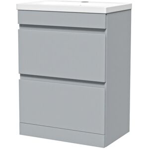 Willesden Bathrooms Matte Grey 600mm Pvc 2 Drawer Floorstanding Vanity Cabinet And Basin Willesden Bathrooms Matte Grey 600mm Pvc 2 Drawer Floorstanding Vanity Cabinet And Basin