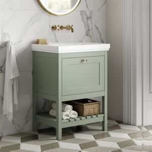 Hudson Reed Bexley Floor Standing Vanity Unit & 0th Basin 500mm Wide Fern Green Hudson Reed Bexley Floor Standing Vanity Unit & 0th Basin 500mm Wide Fern Green