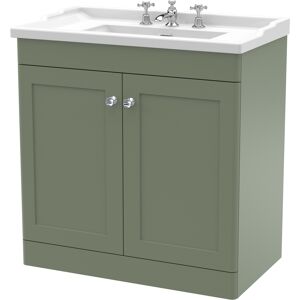 Nuie Classique Floor Standing 2-Door Vanity Unit With Traditional Basin 800mm Wi Nuie Classique Floor Standing 2-Door Vanity Unit With Traditional Basin 800mm Wi