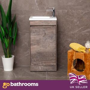 Go Bathrooms Brown Cloakroom Vanity Unit With Basin Floor Standing Soft Close Door 550mm Go Bathrooms Brown Cloakroom Vanity Unit With Basin Floor Standing Soft Close Door 550mm