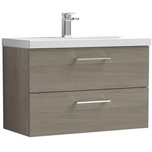 Nuie Arno Wall Hung 2-Drawer Vanity Unit & Basin-1 800mm - Solace Oak Woodgrain Nuie Arno Wall Hung 2-Drawer Vanity Unit & Basin-1 800mm - Solace Oak Woodgrain