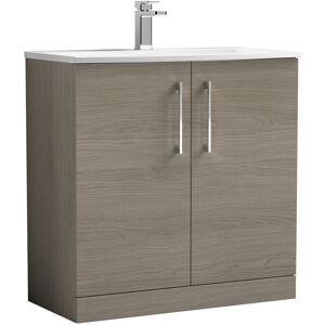 Nuie Arno Floor Standing 2-Door Vanity Unit & Basin-4 800mm Solace Oak Woodgrain Nuie Arno Floor Standing 2-Door Vanity Unit & Basin-4 800mm Solace Oak Woodgrain