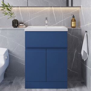 Hudson Reed Urban 600mm Floor Standing Vanity Unit Satin Blue Bathroom Hudson Reed Urban 600mm Floor Standing Vanity Unit Satin Blue Bathroom