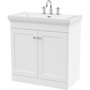 Nuie Classique 800mm Basin Vanity Unit Satin White - Bathroom Sink Nuie Classique 800mm Basin Vanity Unit Satin White - Bathroom Sink