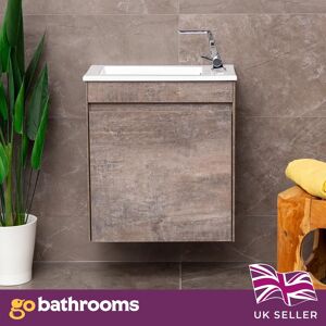 Go Bathrooms Brown Cloakroom Vanity Unit With Slim Basin Wall Mounted Soft Close Door 550mm Go Bathrooms Brown Cloakroom Vanity Unit With Slim Basin Wall Mounted Soft Close Door 550mm