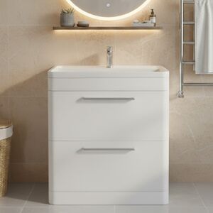 Hudson Reed Solar Floor Standing Vanity Unit & Polymarble Basin 800mm Pure White Hudson Reed Solar Floor Standing Vanity Unit & Polymarble Basin 800mm Pure White