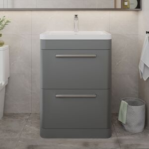 Hudson Reed Solar Floor Standing Vanity Unit & Polymarble Basin 600mm Cool Grey Hudson Reed Solar Floor Standing Vanity Unit & Polymarble Basin 600mm Cool Grey