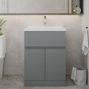 Hudson Reed Urban Floor Standing Vanity Unit Basin 2 Satin Grey 600mm Hudson Reed Urban Floor Standing Vanity Unit Basin 2 Satin Grey 600mm