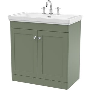 Nuie Classique Floor Standing 2-Door Vanity Unit With Basin 800mm Wide Satin Gre Nuie Classique Floor Standing 2-Door Vanity Unit With Basin 800mm Wide Satin Gre