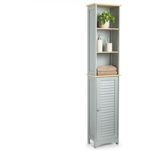 Tall Bathroom Cabinet Tallboy Slim Grey Storage Cupboard & 6 Shelves Vonhaus Tall Bathroom Cabinet Tallboy Slim Grey Storage Cupboard & 6 Shelves Vonhaus