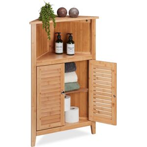Relaxdays Corner Cabinet Bathroom Organiser Kitchen Cupboard 3 Compartments Natural Finish Relaxdays Corner Cabinet Bathroom Organiser Kitchen Cupboard 3 Compartments Natural Finish