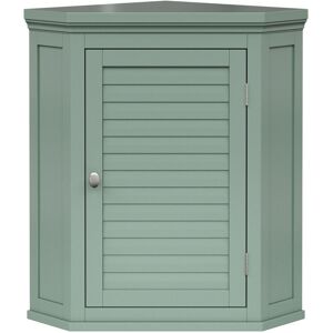 Teamson Home Glancy Corner Wall Cabinet Faux Louvered Door Sage Green Teamson Home Glancy Corner Wall Cabinet Faux Louvered Door Sage Green