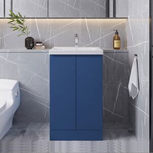 Hudson Reed Urban Floor Standing 2-Door Vanity Unit Basin 1 Satin Blue 500mm Hudson Reed Urban Floor Standing 2-Door Vanity Unit Basin 1 Satin Blue 500mm