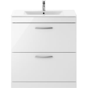 Nuie Athena Floor Standing 2-Drawer Vanity Unit Basin 2 Gloss White 800mm Nuie Athena Floor Standing 2-Drawer Vanity Unit Basin 2 Gloss White 800mm