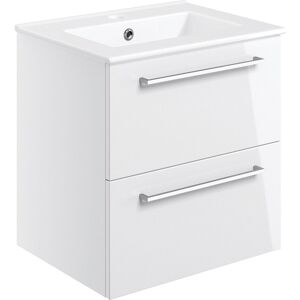 Signature Aalborg Wall Hung 2-Drawer Vanity Unit & Basin 510mm - White Gloss Signature Aalborg Wall Hung 2-Drawer Vanity Unit & Basin 510mm - White Gloss