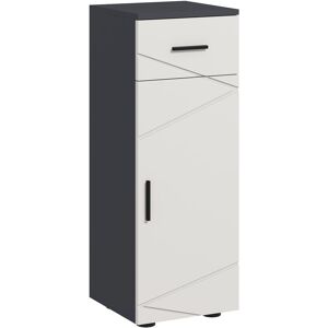 Kleankin Slim Bathroom Storage Cabinet Soft Close Door Dark Grey Light Grey Doors 25kg Kleankin Slim Bathroom Storage Cabinet Soft Close Door Dark Grey Light Grey Doors 25kg
