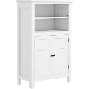 Homcom Modern Bathroom Storage Cabinet With Open Shelves, White Homcom Modern Bathroom Storage Cabinet With Open Shelves, White