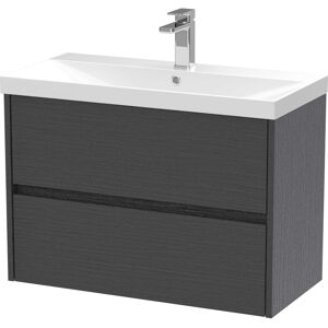 Nuie Havana Wall Hung 2-Drawer Vanity Unit & Basin 3 800mm Graphite Grey No Tap/waste Nuie Havana Wall Hung 2-Drawer Vanity Unit & Basin 3 800mm Graphite Grey No Tap/waste