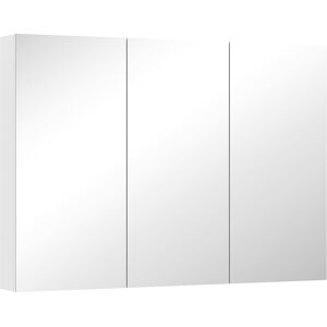 Homcom Bathroom Mirror Cabinet With 4 Adjustable Shelves, White Homcom Bathroom Mirror Cabinet With 4 Adjustable Shelves, White