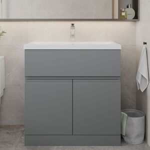 Hudson Reed Urban Floor Standing 2-Door Vanity Unit Basin 1 Satin Grey 800mm Hudson Reed Urban Floor Standing 2-Door Vanity Unit Basin 1 Satin Grey 800mm