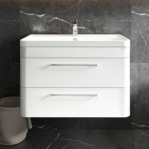 Hudson Reed Solar Wall Hung Vanity Unit Ceramic Basin 800mm Pure White Hudson Reed Solar Wall Hung Vanity Unit Ceramic Basin 800mm Pure White