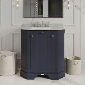 Hudson Reed Old London Freestanding Vanity Unit & 3th White Marble Top Basin 750mm - Blue Hudson Reed Old London Freestanding Vanity Unit & 3th White Marble Top Basin 750mm - Blue