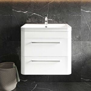 Hudson Reed Solar Wall Hung Vanity Unit & Polymarble Basin 600mm W - Pure White Hudson Reed Solar Wall Hung Vanity Unit & Polymarble Basin 600mm W - Pure White