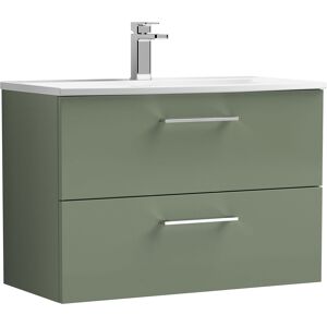 Nuie Arno Wall Hung 2-Drawer Vanity Unit & Basin-4 800mm - Reed Green Nuie Arno Wall Hung 2-Drawer Vanity Unit & Basin-4 800mm - Reed Green